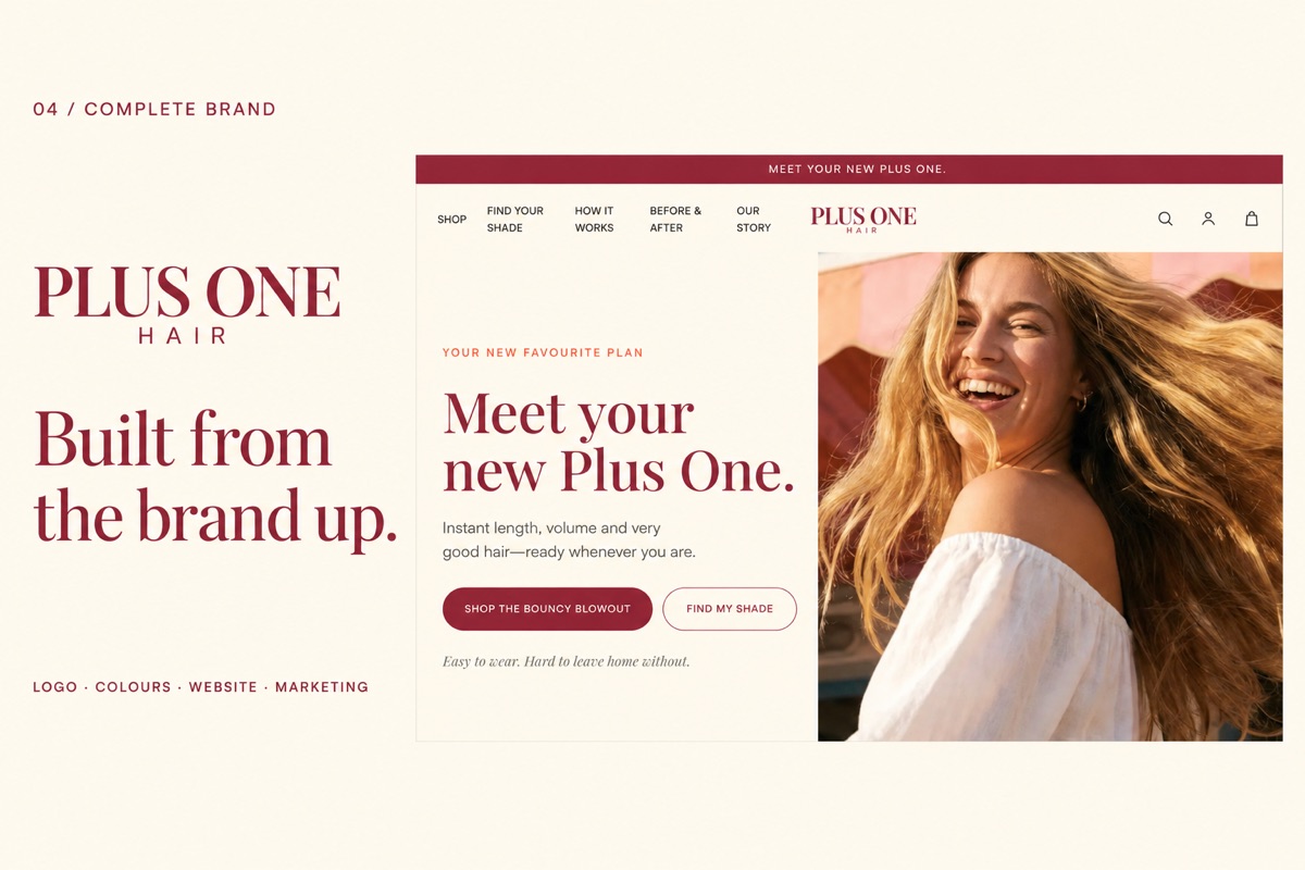 Plus One Hair — brand identity and online store